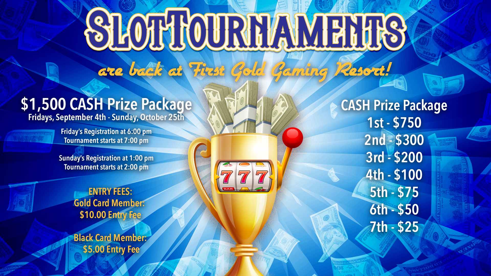 Slot Tournaments Are Back! Promotions First Gold Gaming Resort